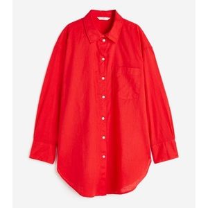 H&M oversized linen-blend shirt NWT